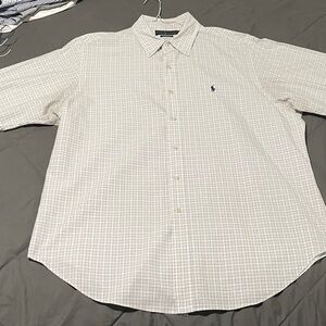 Ralph Lauren Men's White, pink, Blue Plaid Shirt